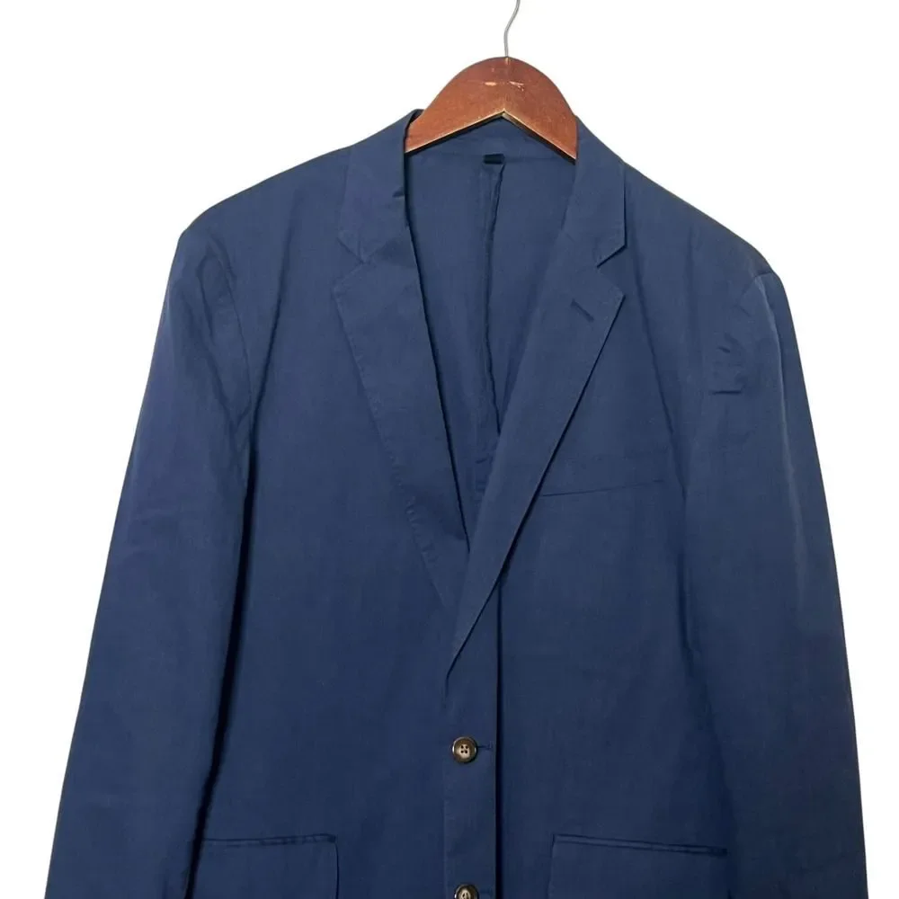 J.Crew Ludlow Unstructured Suit Jacket Mens 39R Navy‎ Cotton Somelos Blazer